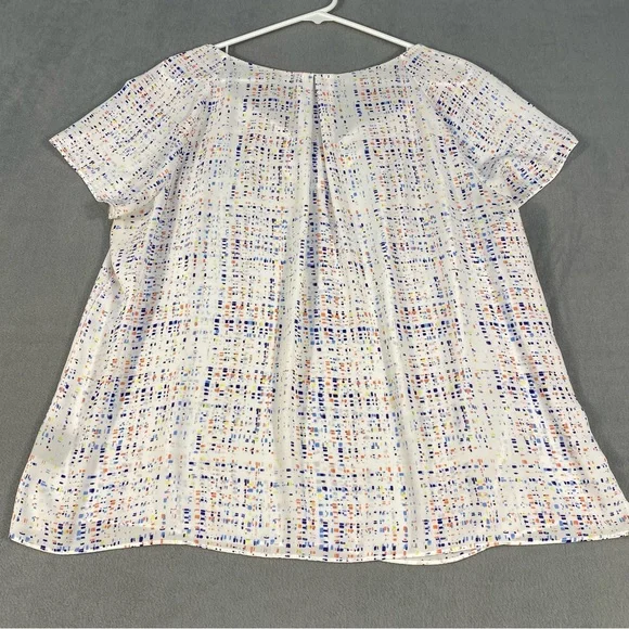 Worthington Petite Women’s White with Pattern print Blouse, Short Sleeves, PXL - Picture 3 of 8